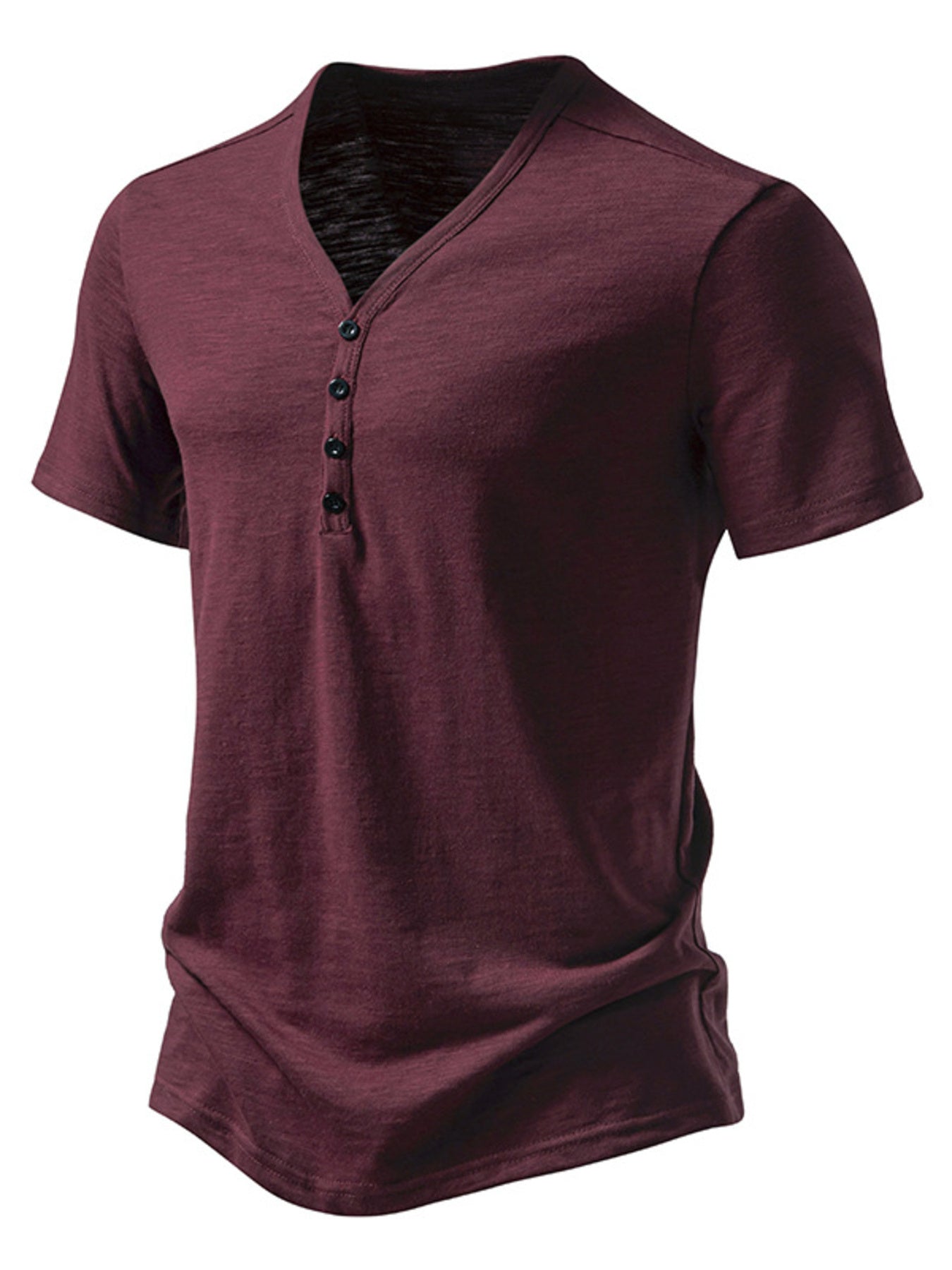 Men's Casual Button Detail T-Shirt - cas7m