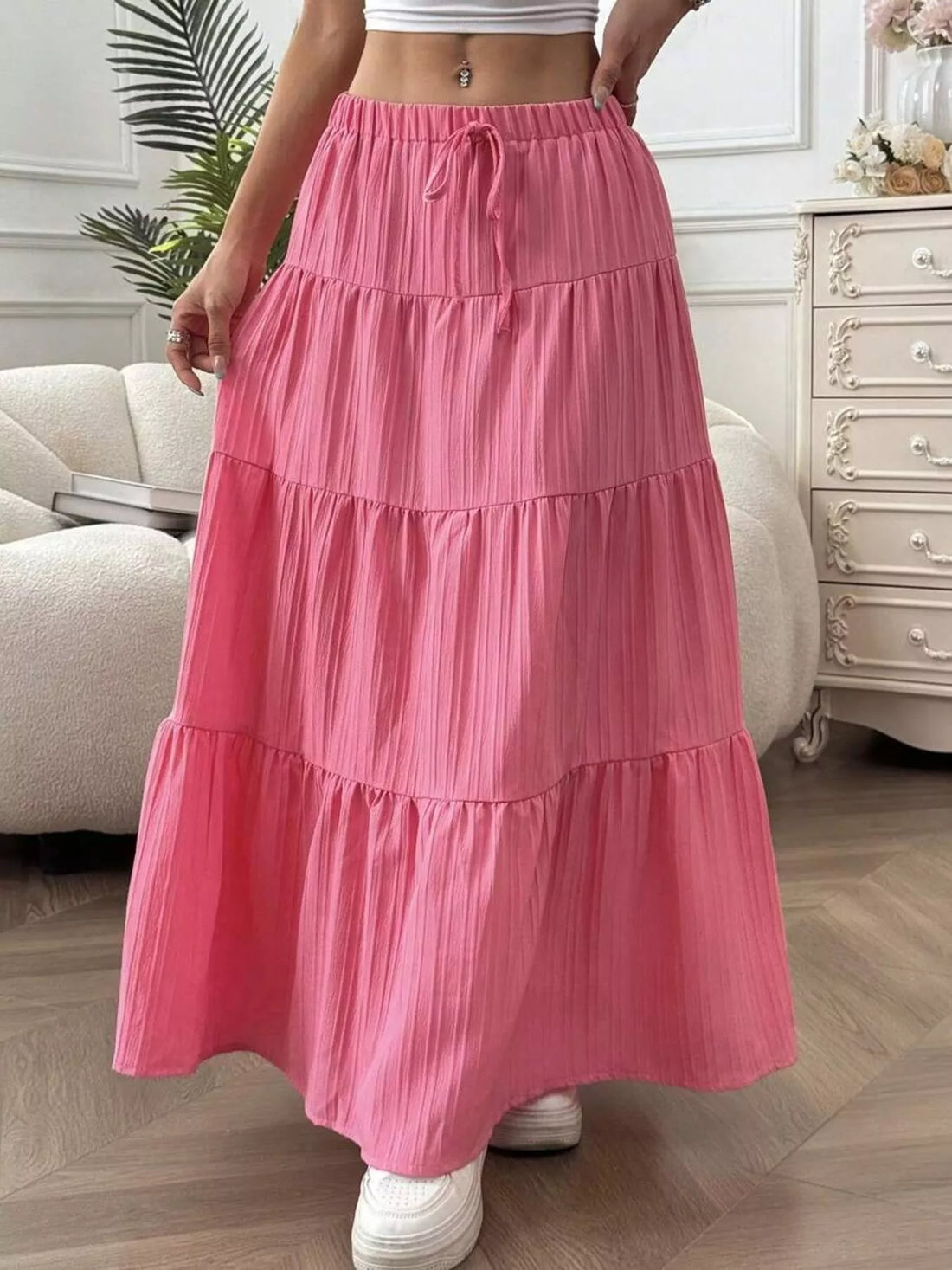 Flowy Tiered Maxi Skirt - cas7m