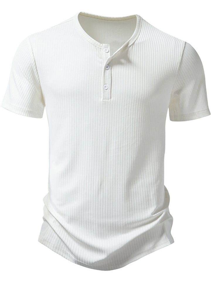 Men's Button Detail Short Sleeve T-Shirt - cas7m