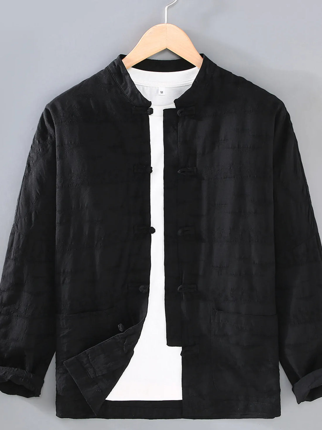 Men's Plus Size Button Up Long Sleeve Shirt - cas7m