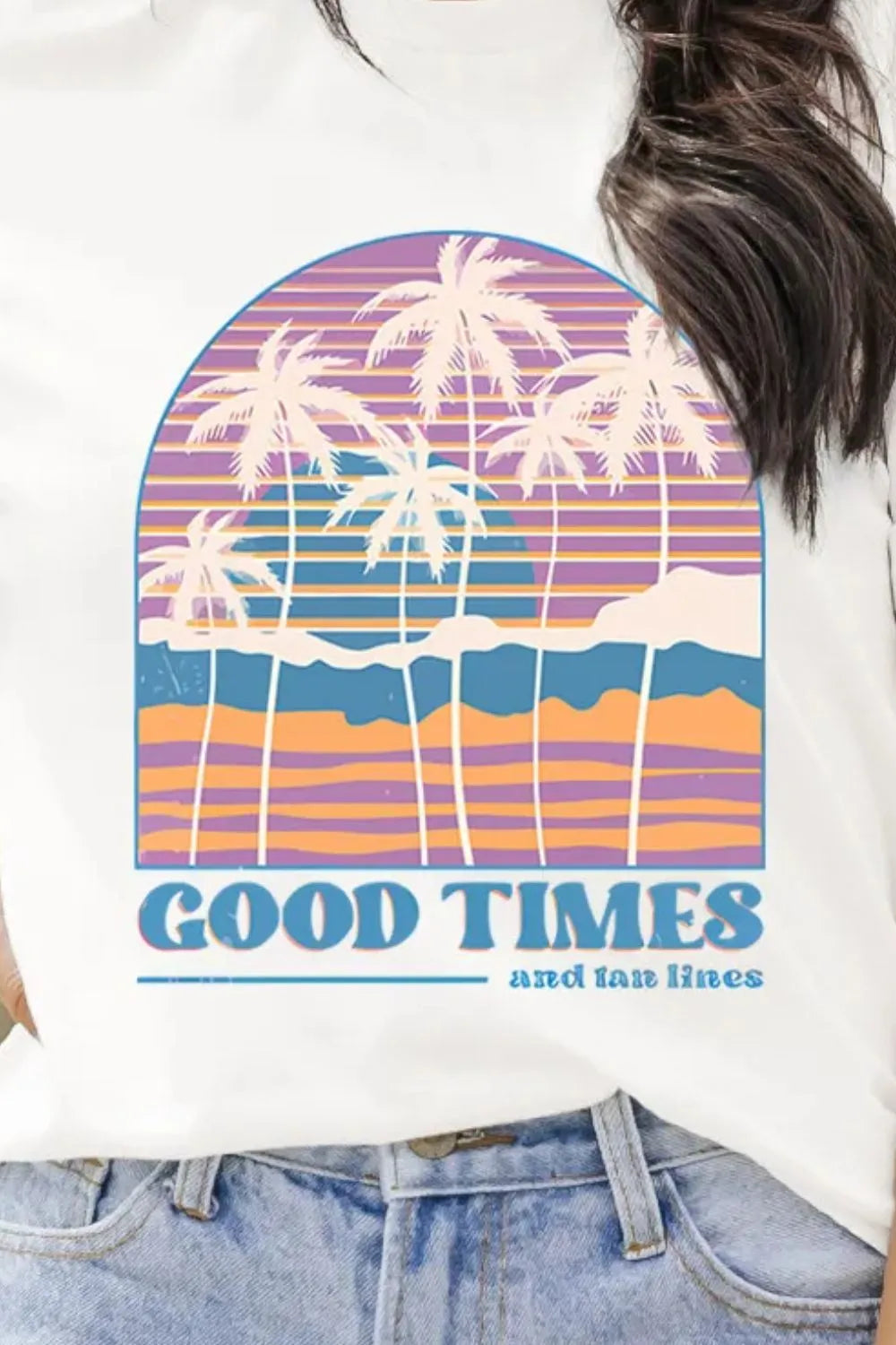 Graphic Round Neck Short Sleeve T-Shirt - cas7m