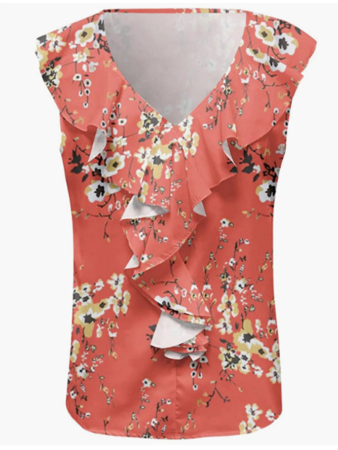 Printed V-Neck Tank - cas7m