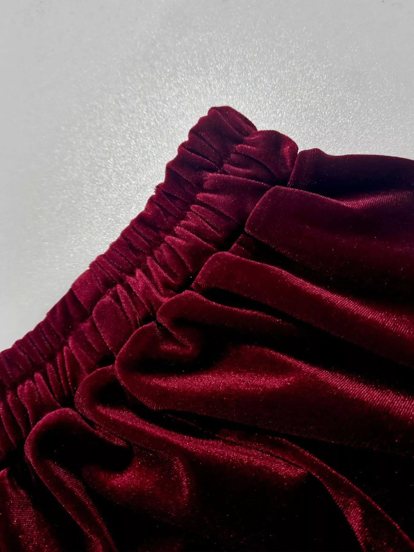 Plus Size Ruffled Velvet Elastic Waist Skirt - cas7m