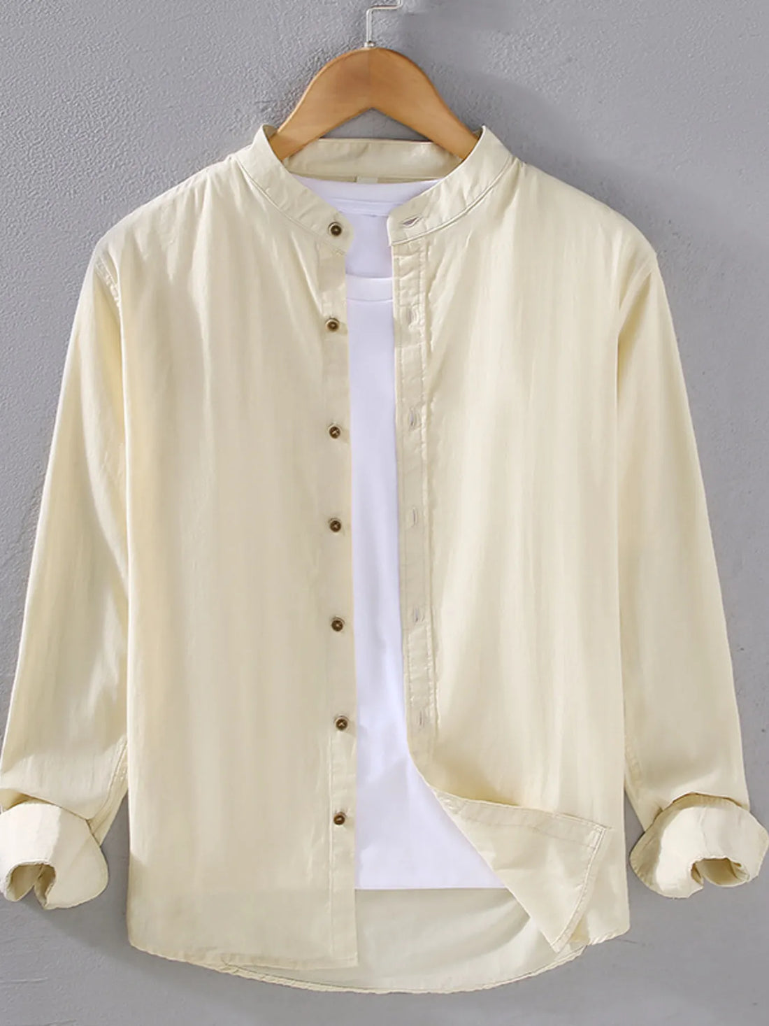 Men's Plus Size Button Up Long Sleeve Shirt - cas7m