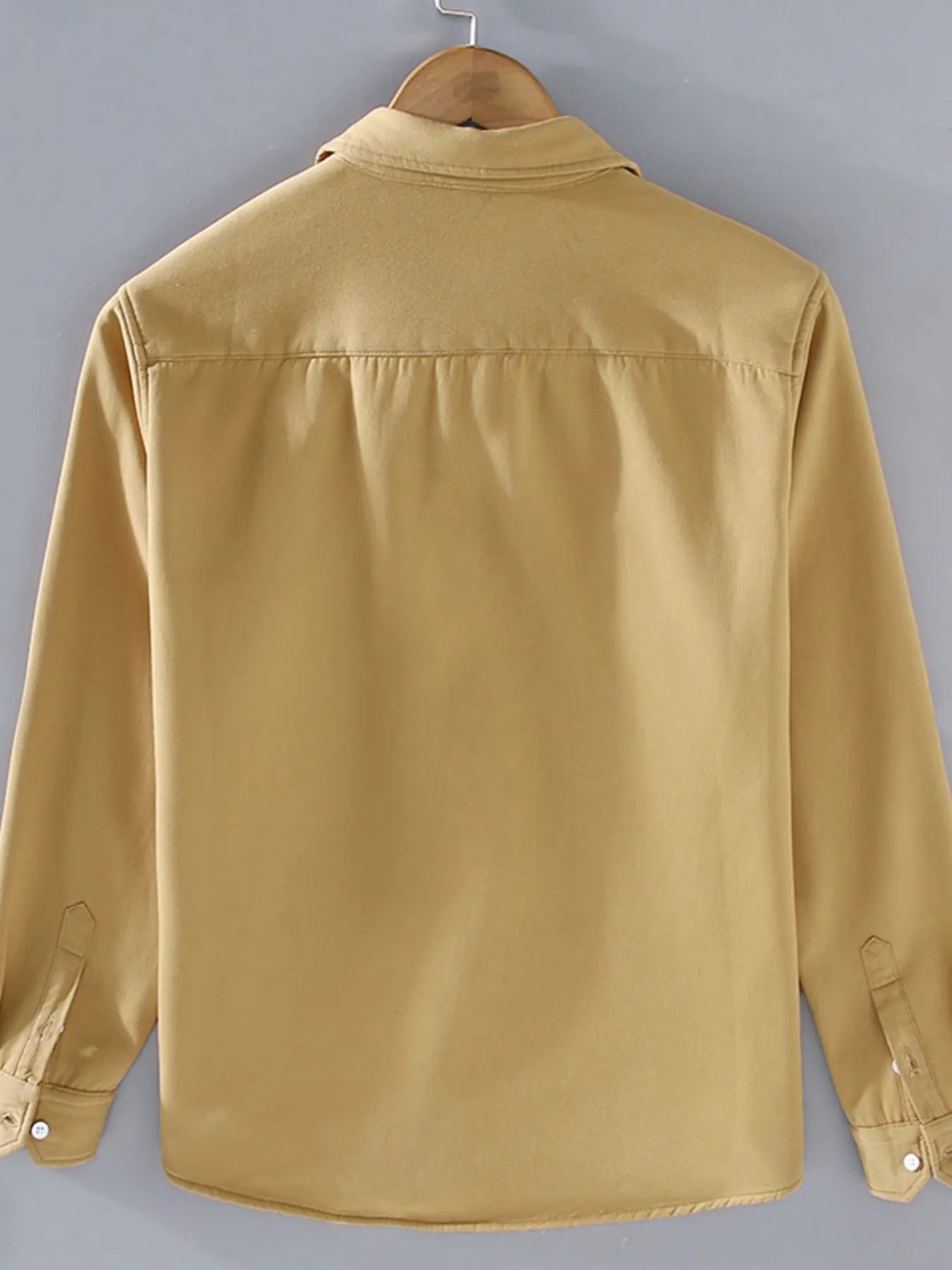 Men's Plus Size Button Up Long Sleeve Shirt - cas7m