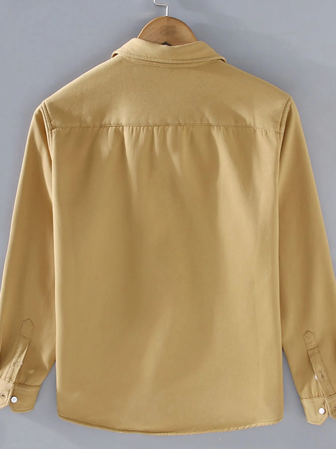 Men's Plus Size Button Up Long Sleeve Shirt - cas7m