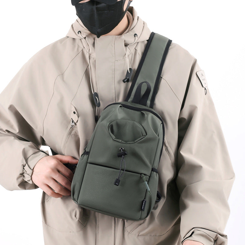 Men's Oxford Cloth Splash-proof Shoulder Crossbody Chest Bag - cas7m