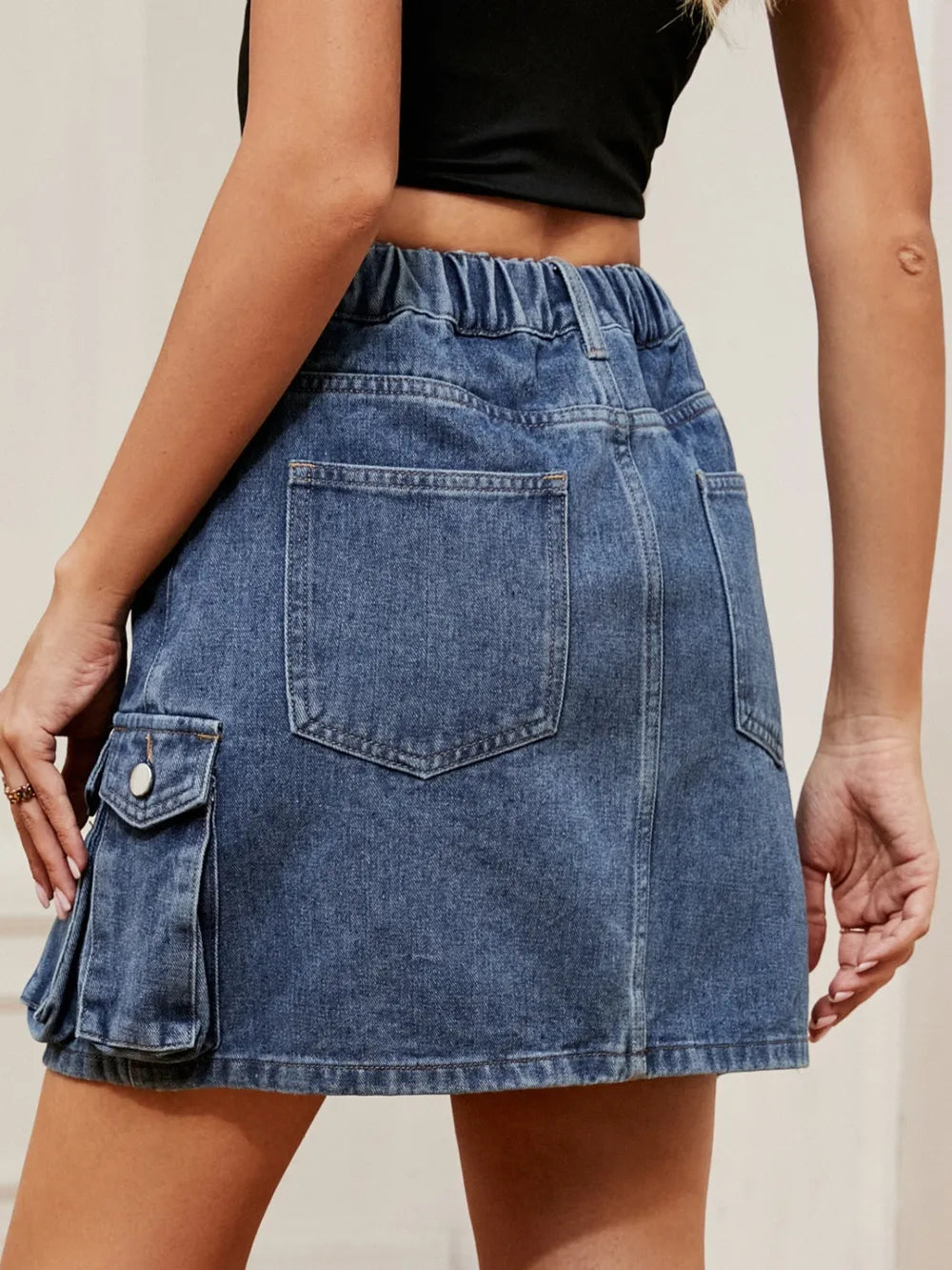 High Waist Denim Skirt - cas7m