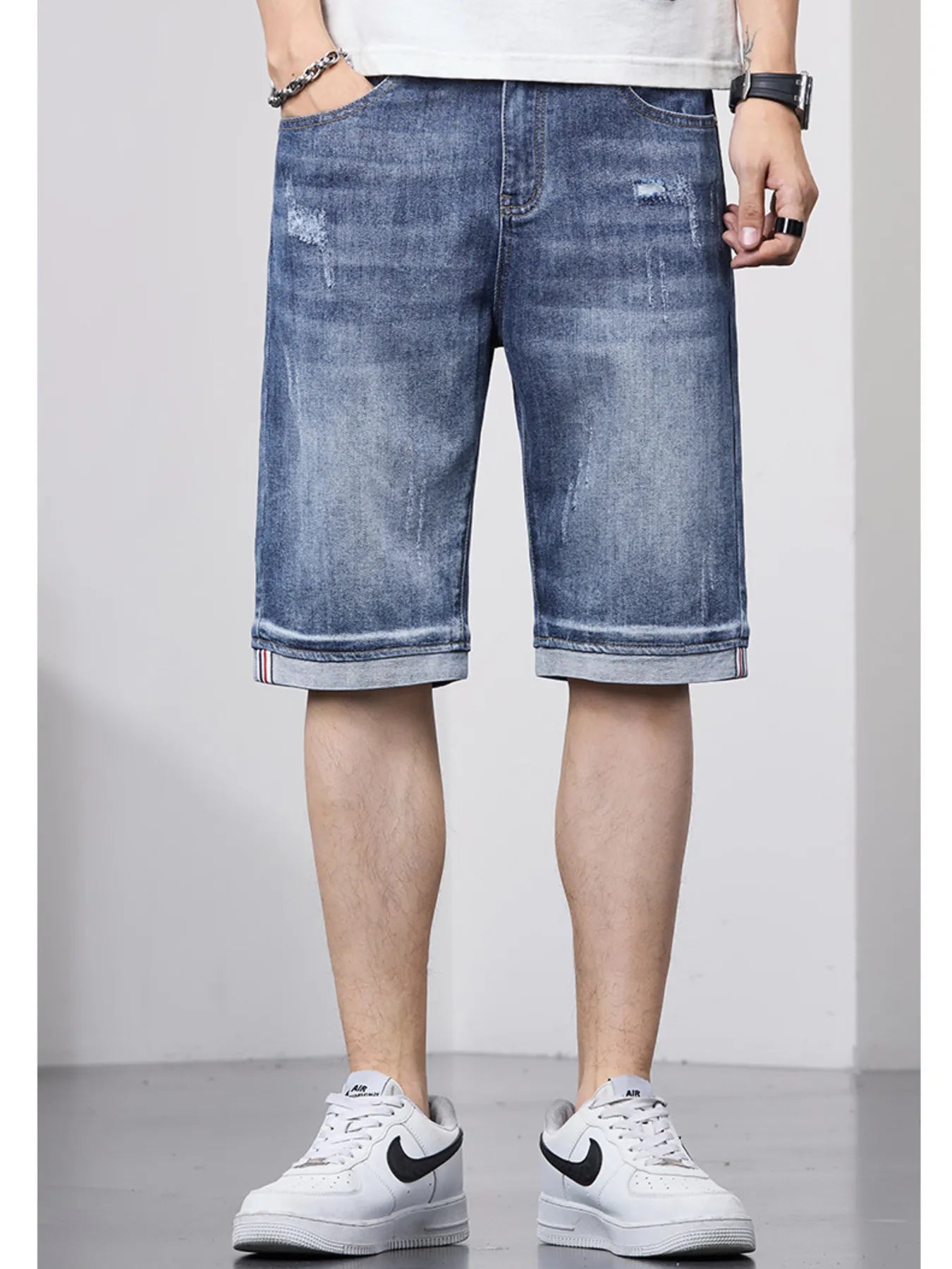 Men's Loose Fit Denim Shorts - cas7m