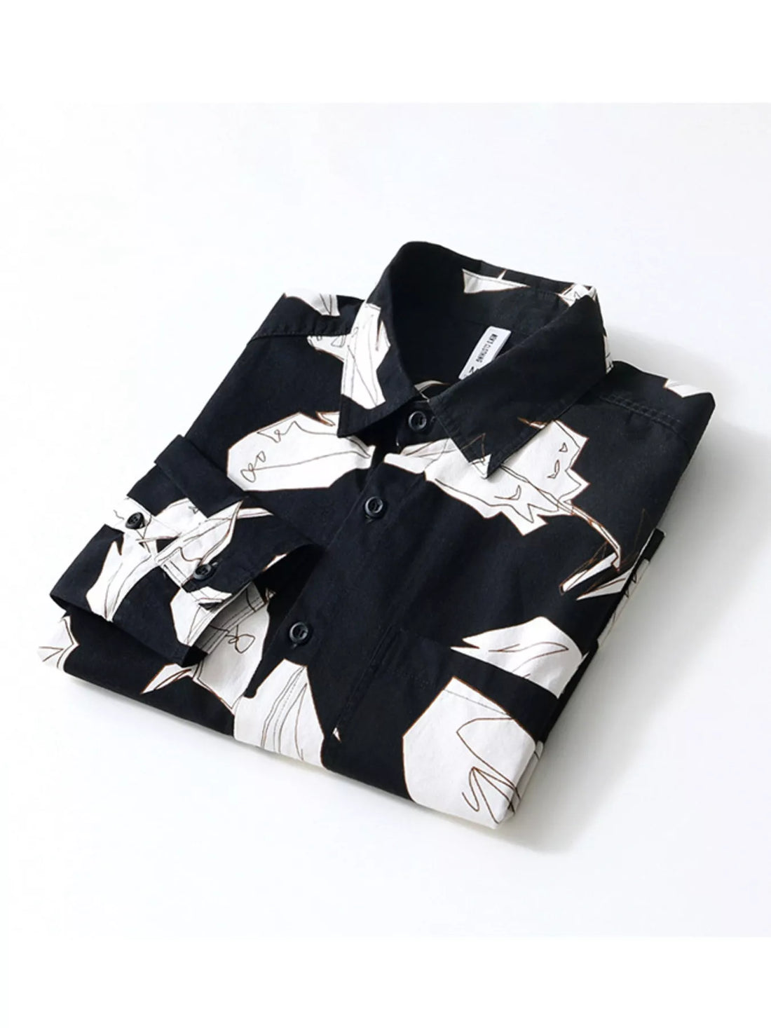 Men's Plus Size Abstract Print Long Sleeve Casual Shirt - cas7m