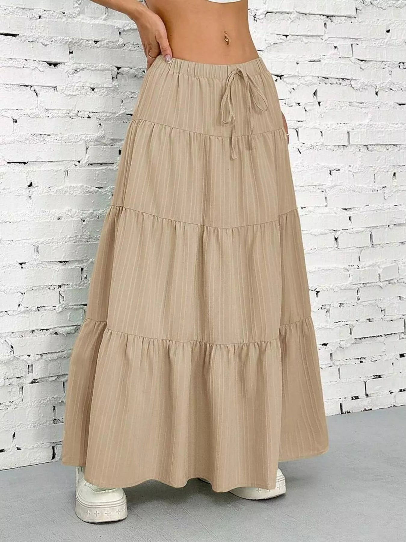 Flowy Tiered Maxi Skirt - cas7m