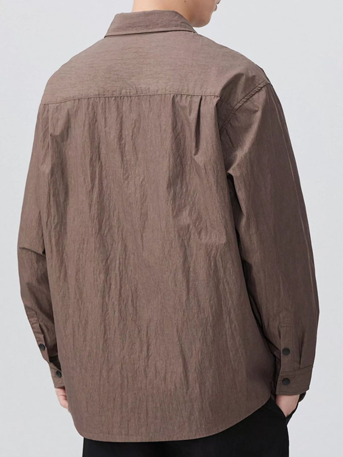 Men's Plus Size Button Up Long Sleeve Shirt - cas7m
