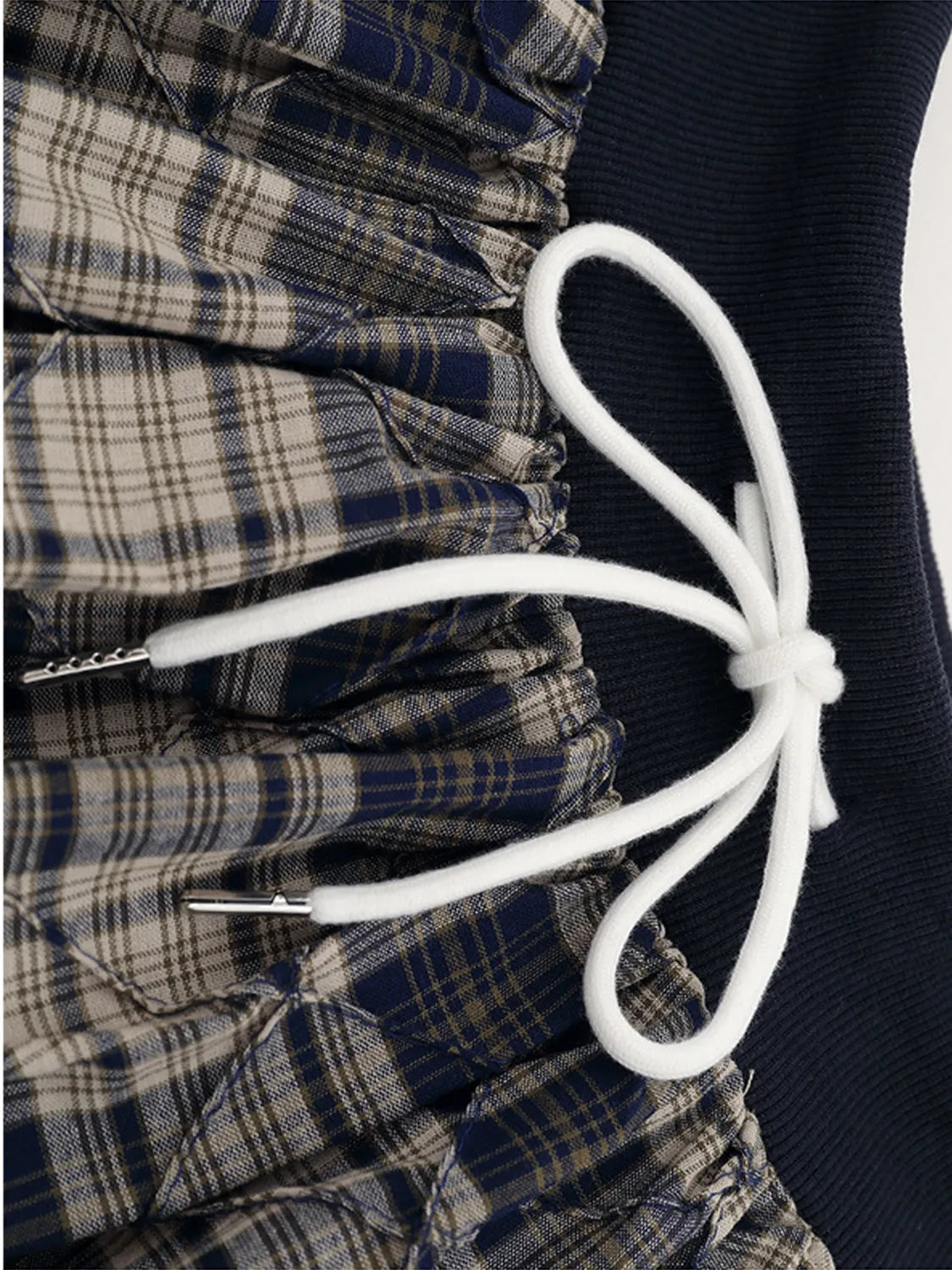 Drawstring Plaid Skort - cas7m