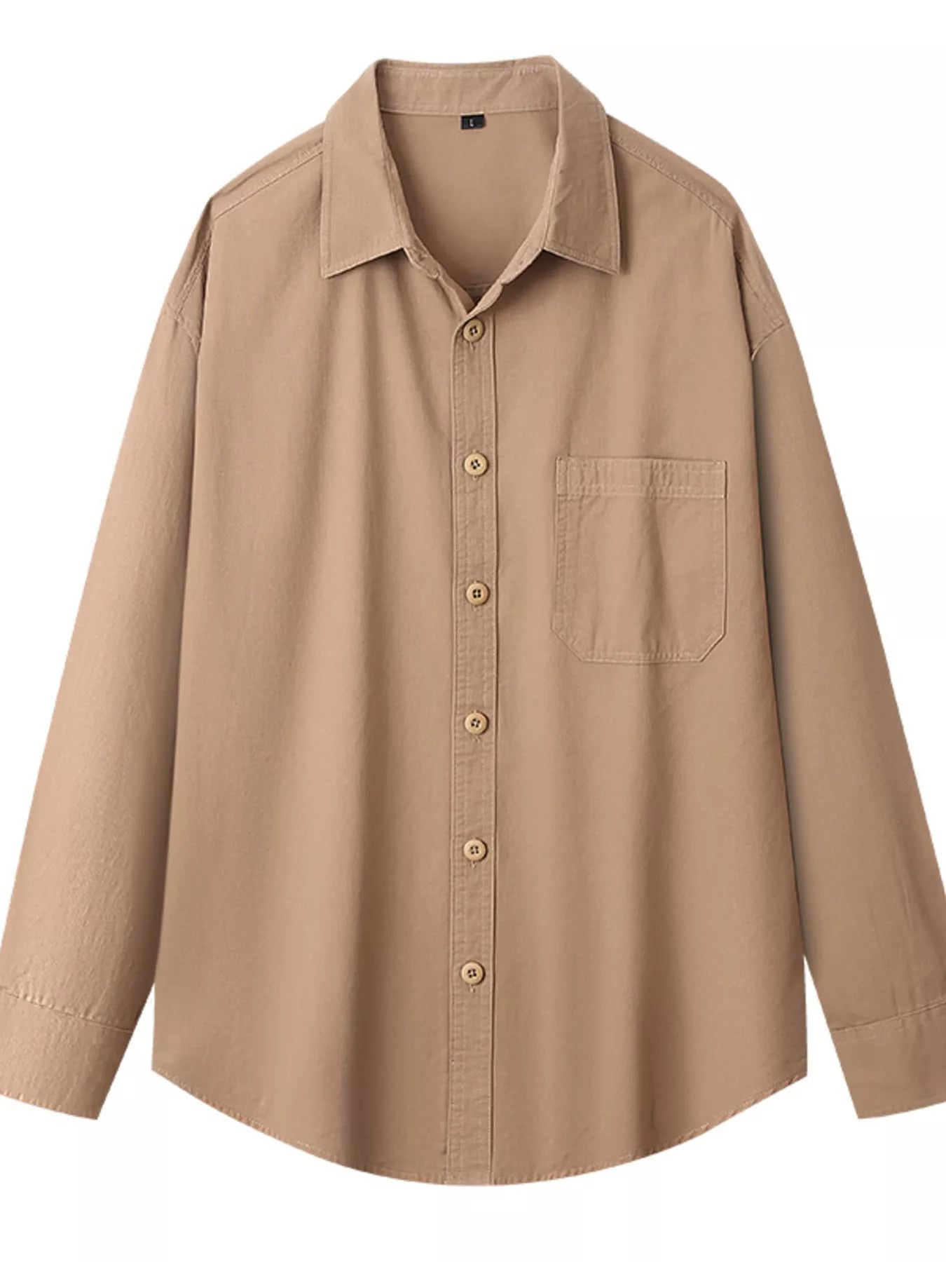 Men's Plus Size Button Up Long Sleeve Shirt - cas7m