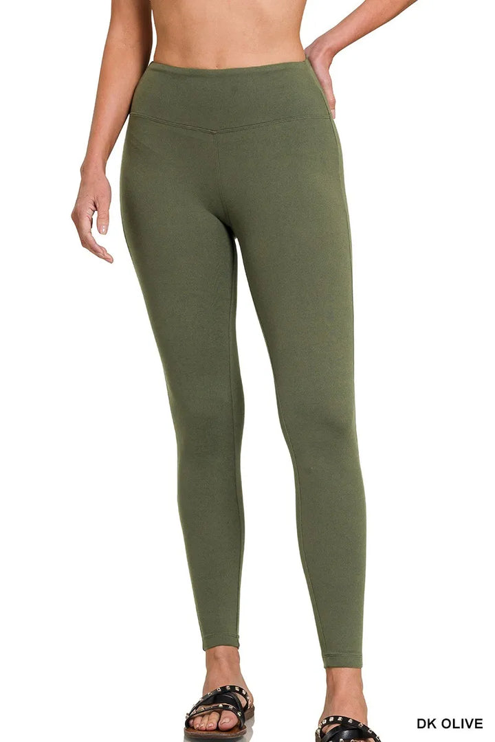 Zenana Microfiber Waistband Leggings - cas7m