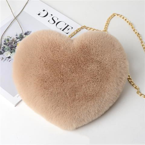 Love Bags For Women Plush Chain Shoulder Bags Valentine's Day Party Bag - cas7m