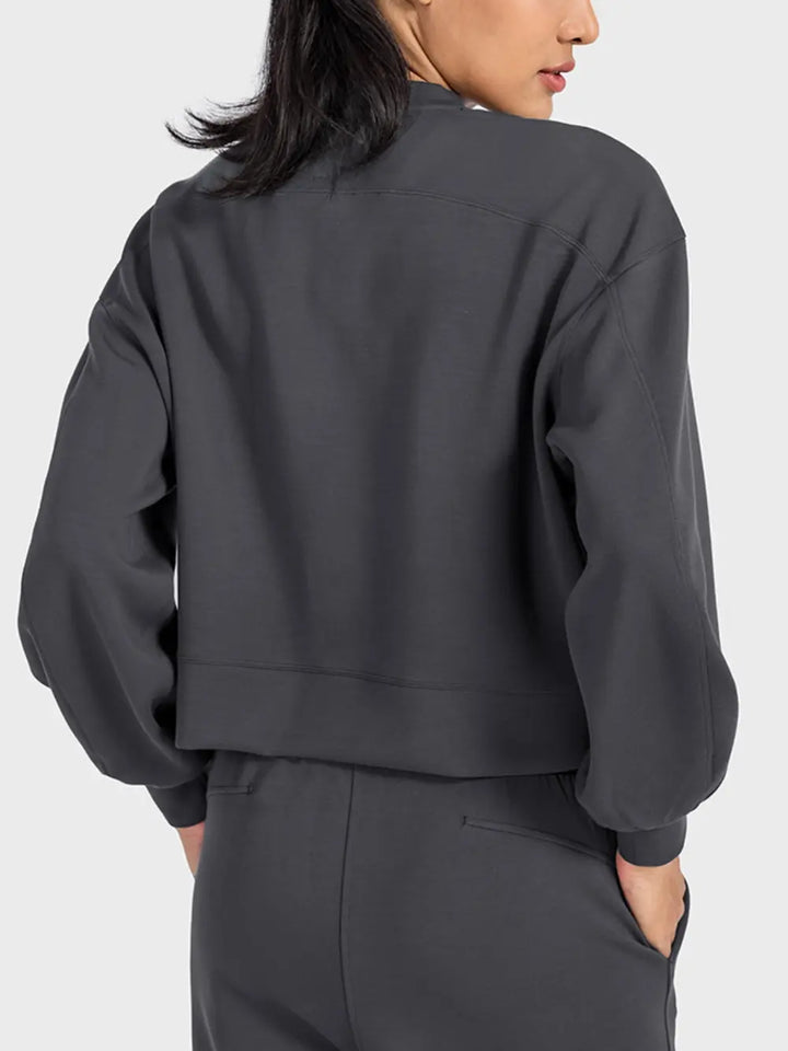 Millennia Round Neck Drop Shoulder Sports Top - cas7m