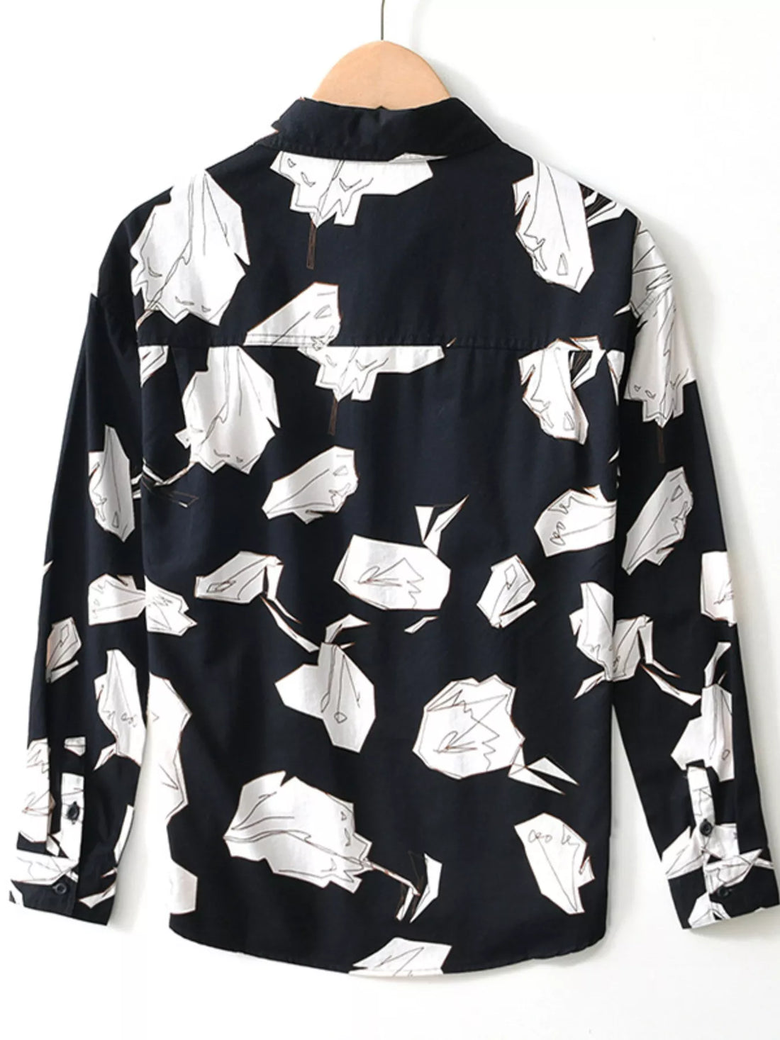 Men's Plus Size Abstract Print Long Sleeve Casual Shirt - cas7m