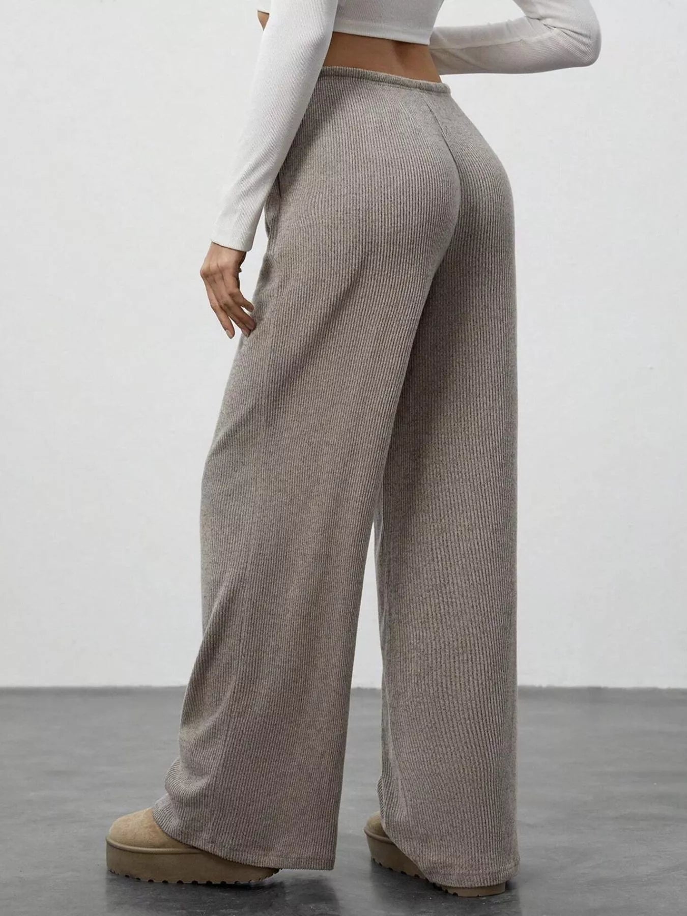 Relaxed Fit Wide Leg Pants - cas7m