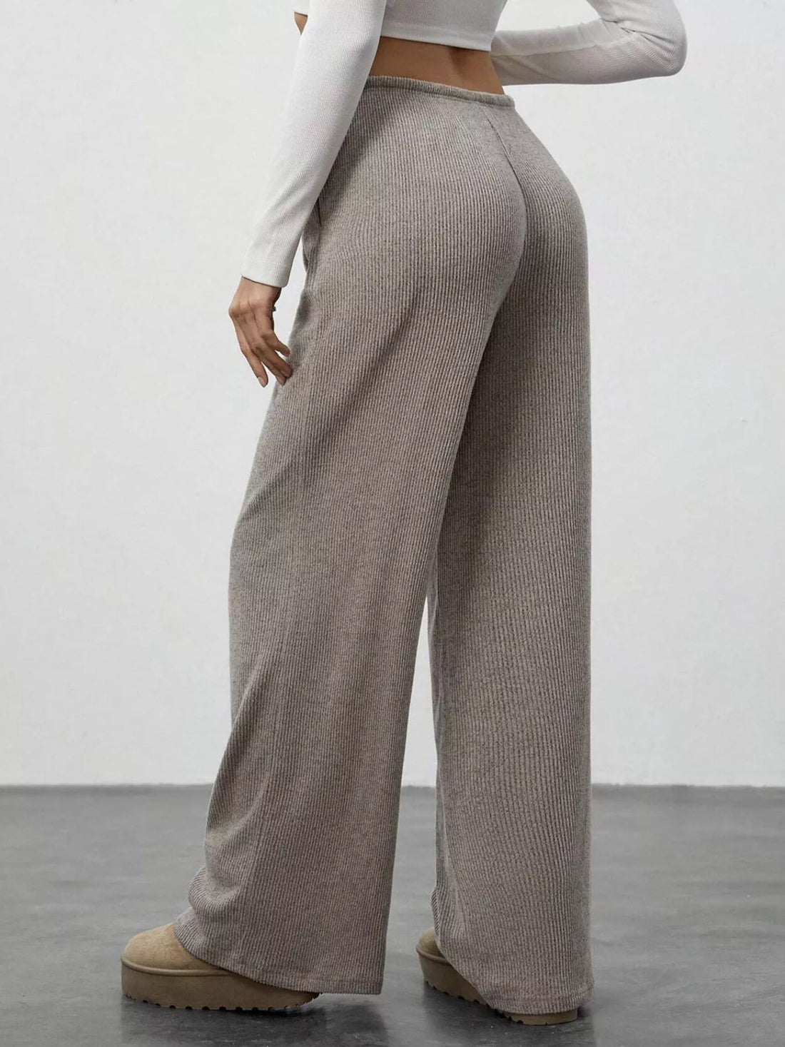 Relaxed Fit Wide Leg Pants - cas7m