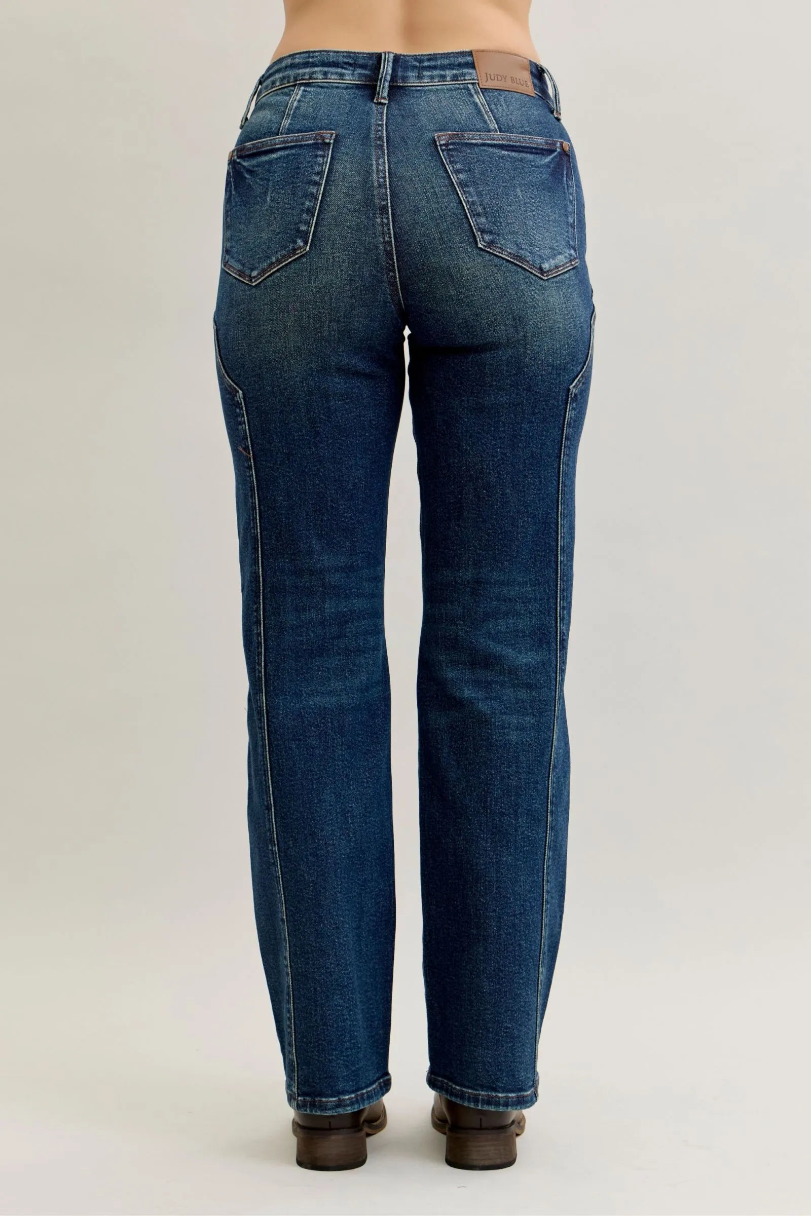 Judy Blue Full Size Seam Detail Straight Leg Jeans Plus Size - cas7m