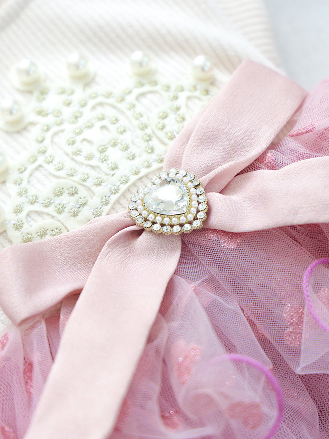 Pearl-Embellished Pet Dress - cas7m