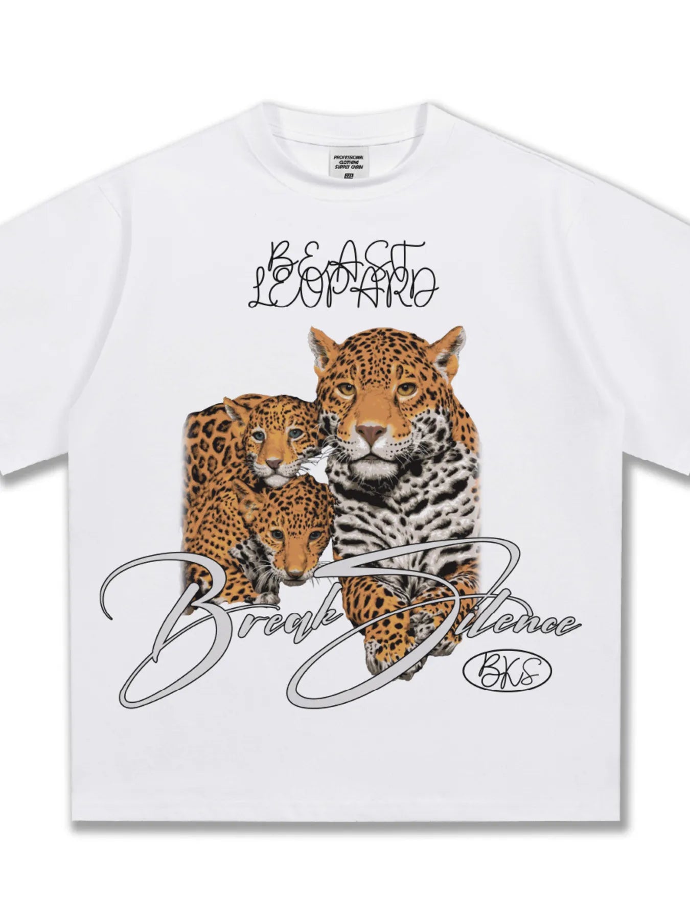 Men's Vintage Leopard Graphic Round Neck T-Shirt - cas7m