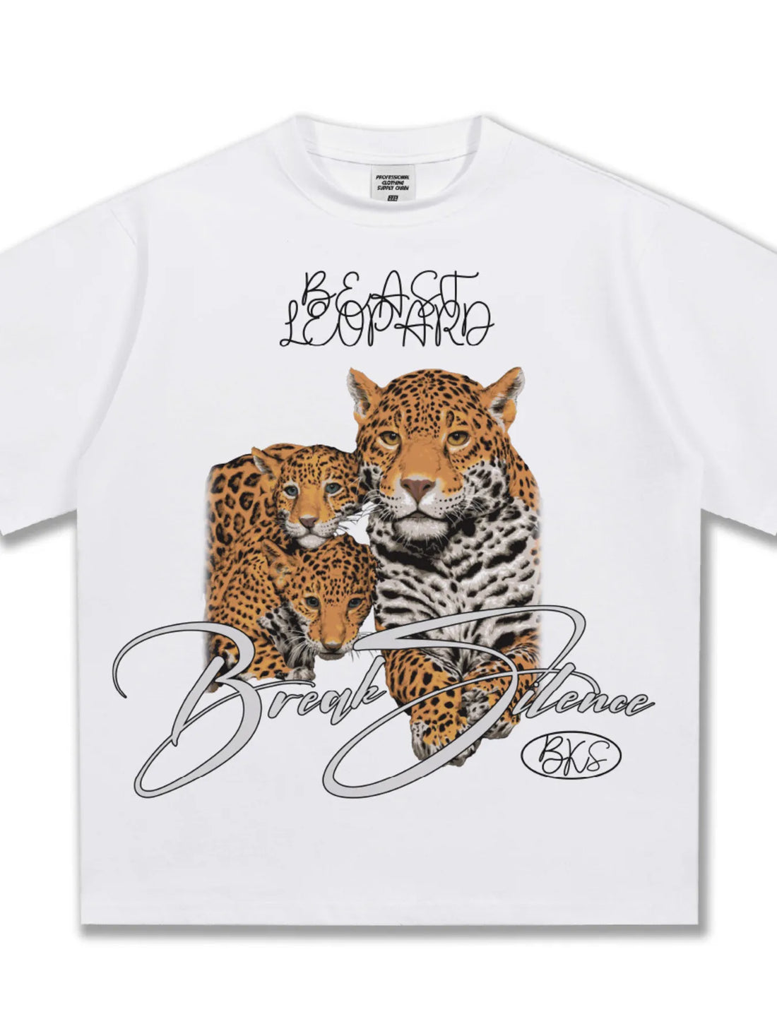 Men's Vintage Leopard Graphic Round Neck T-Shirt - cas7m