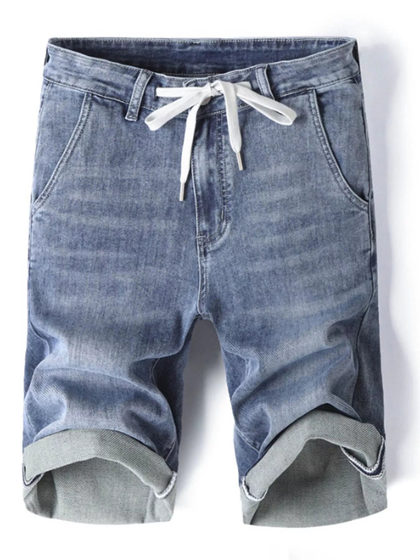 Men's Casual Drawstring Denim Shorts - cas7m