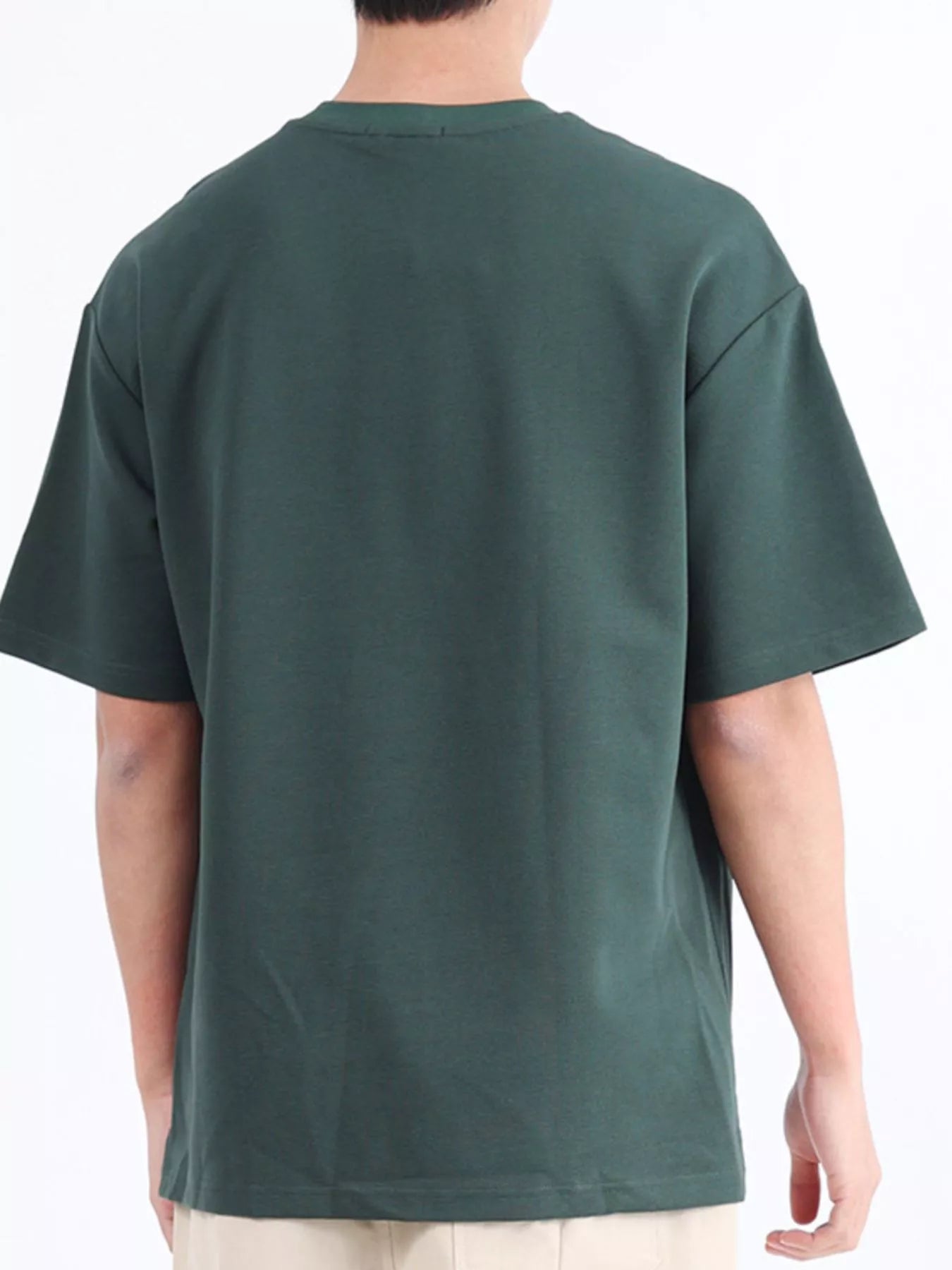 Men's Plus Size Solid Color Round Neck T-Shirt - cas7m