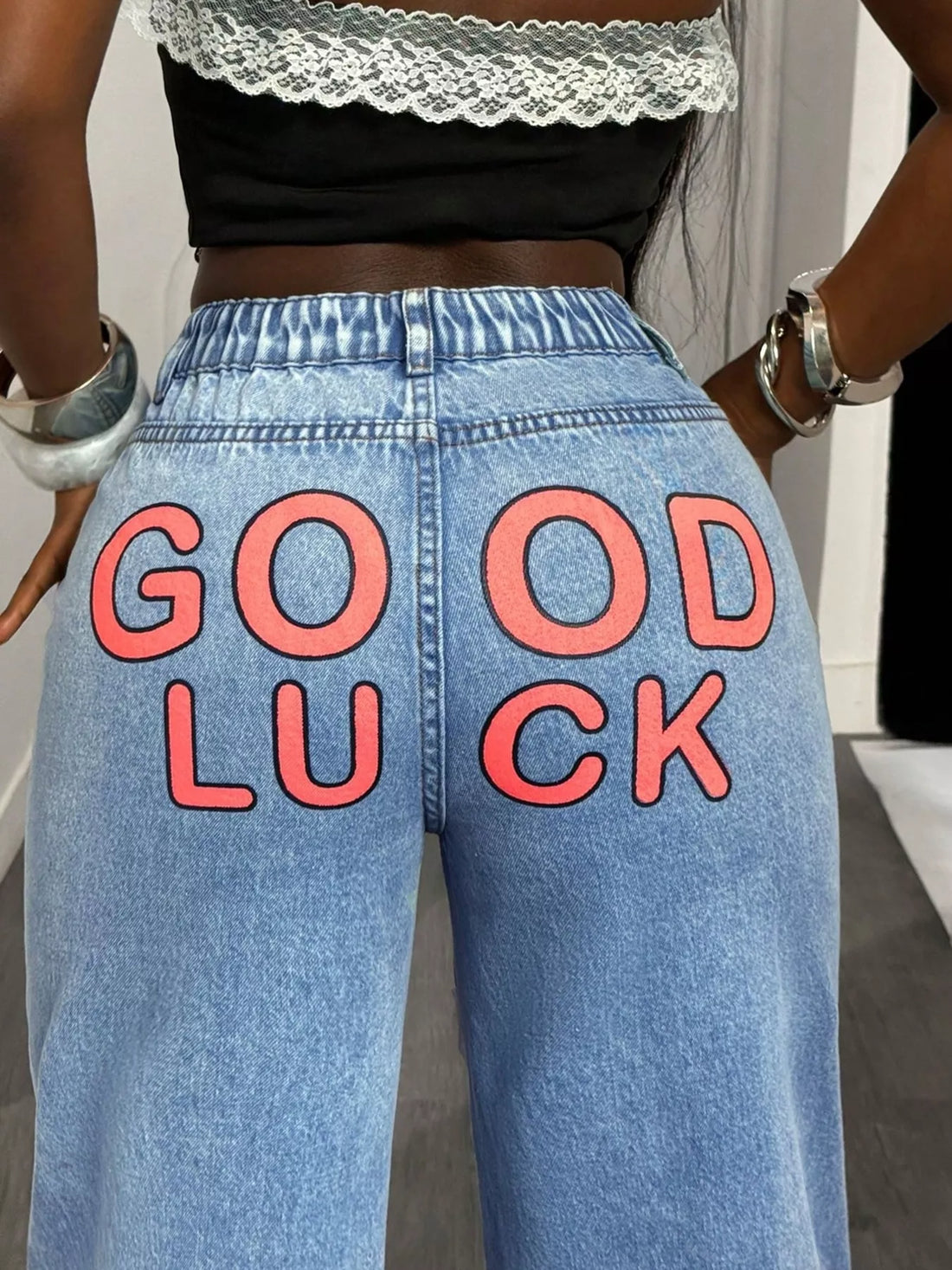 GOOD LUCK Wide Leg Jeans - cas7m