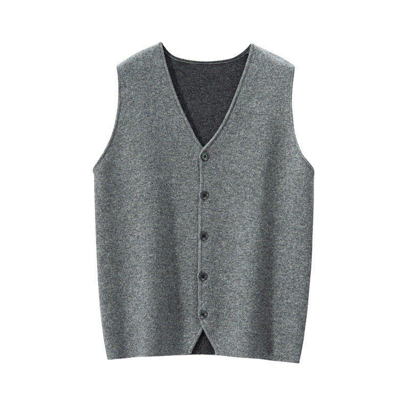 Men's V-neck Vest Premium Casual Knit Vest - cas7m