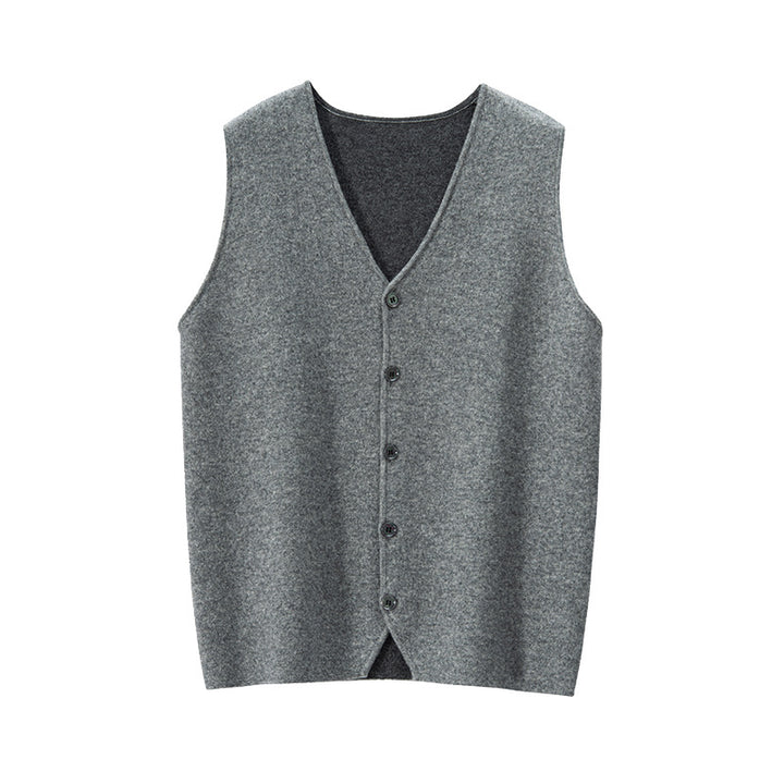Men's V-neck Vest Premium Casual Knit Vest - cas7m