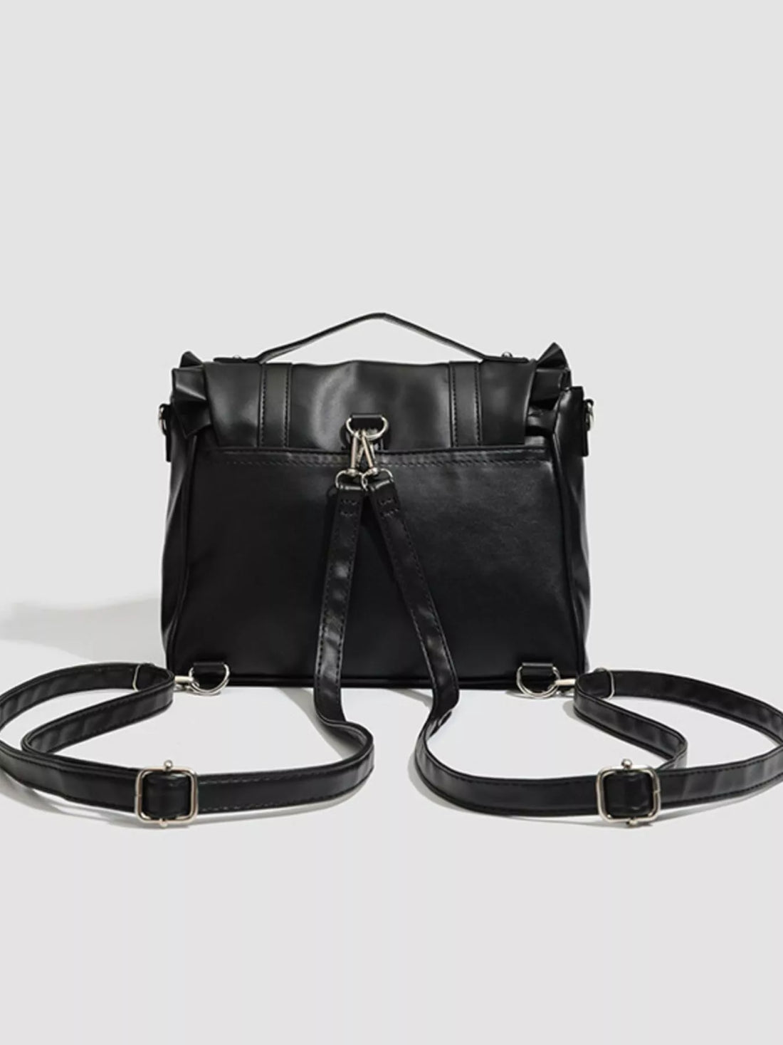 Ruffled Lace Up Bow Backpack Bag - cas7m