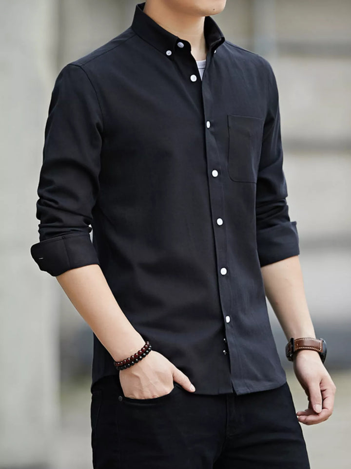 Men's Plus Size Casual Long Sleeve Shirt - cas7m