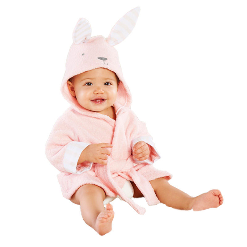 Infant Fashion Simple Cartoon Animal Bathrobe - cas7m