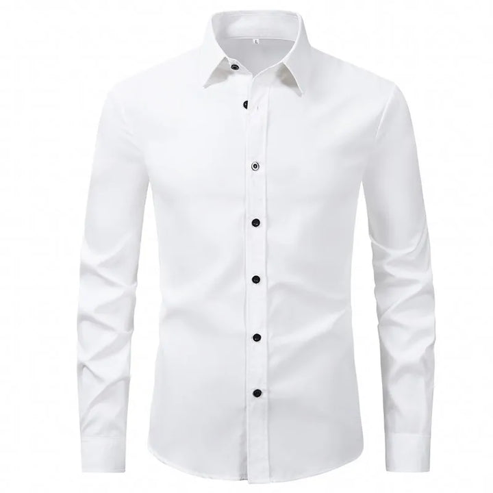 Men's Plus Size Button Up Long Sleeve Shirt - cas7m