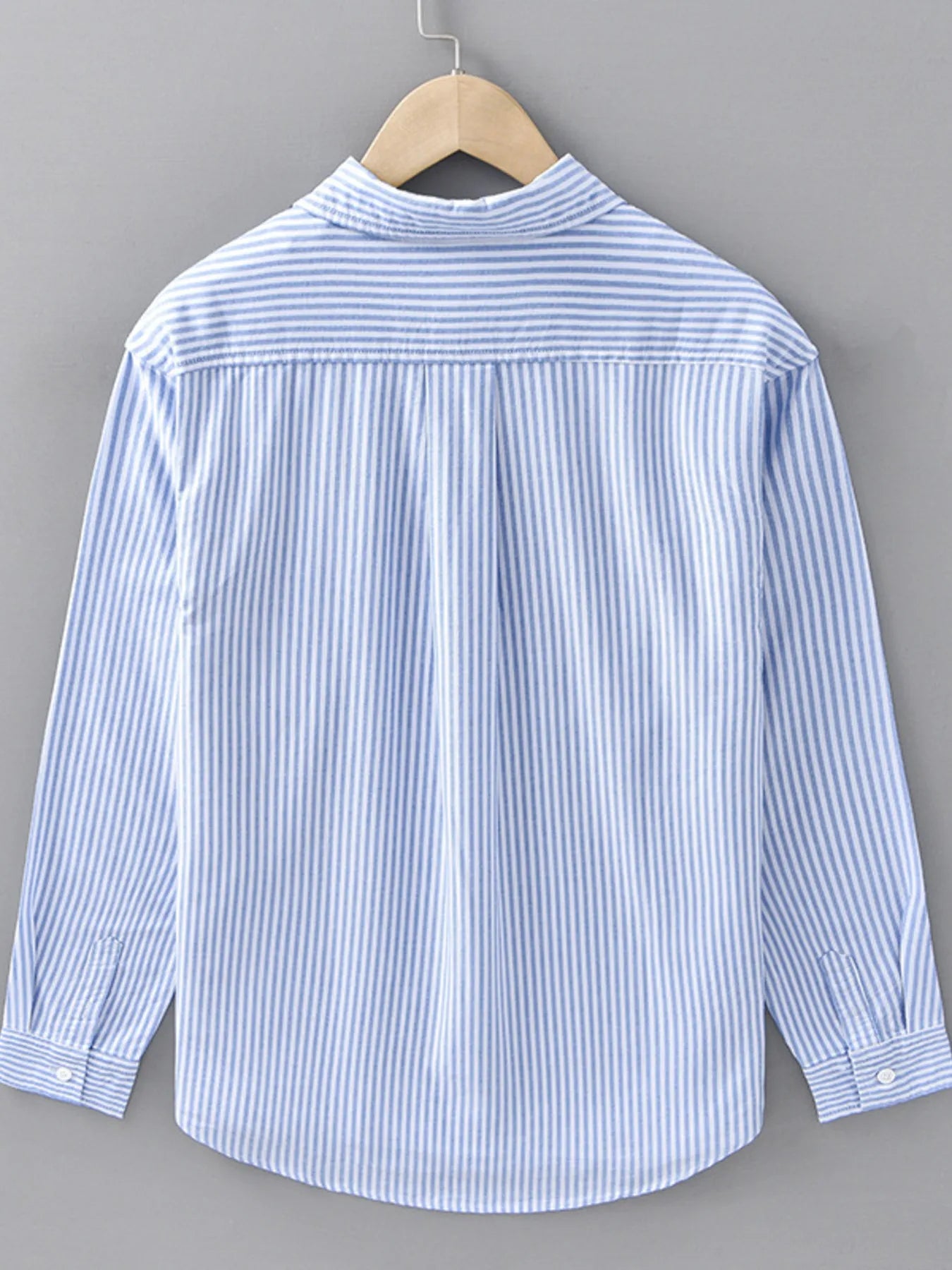 Men's Plus Size Striped Casual Long Sleeve Shirt - cas7m