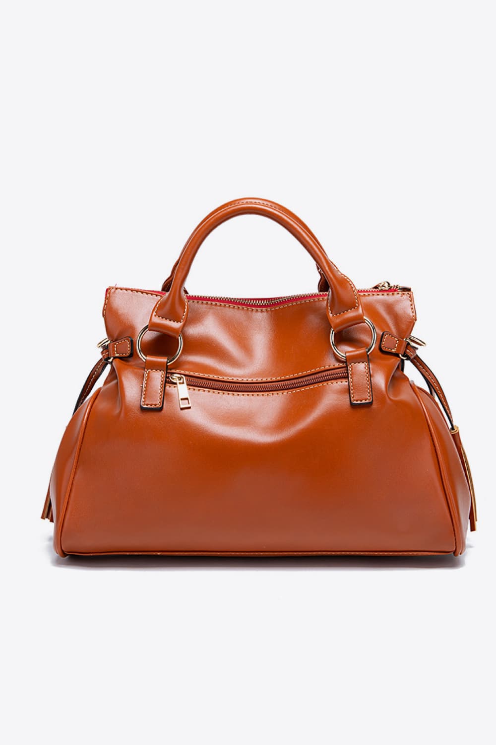 PU Leather Handbag with Tassels - cas7m