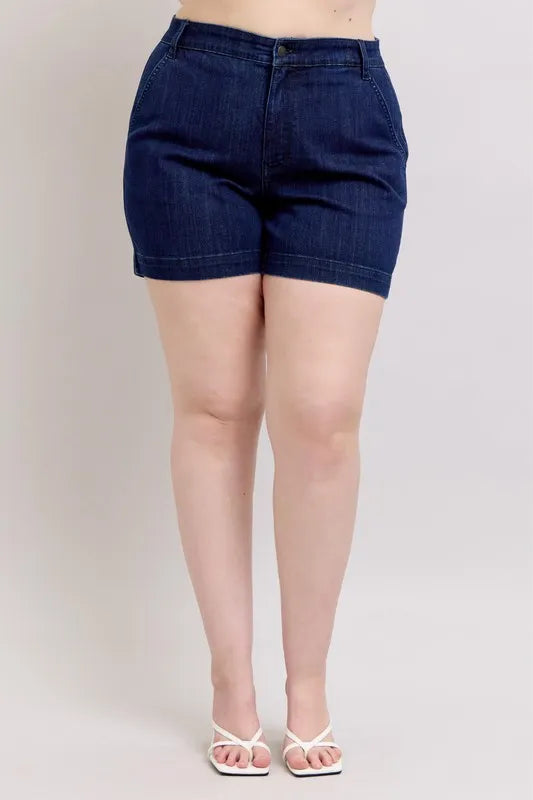 Judy Blue Full Size High Waist Denim Shorts Plus Size - cas7m