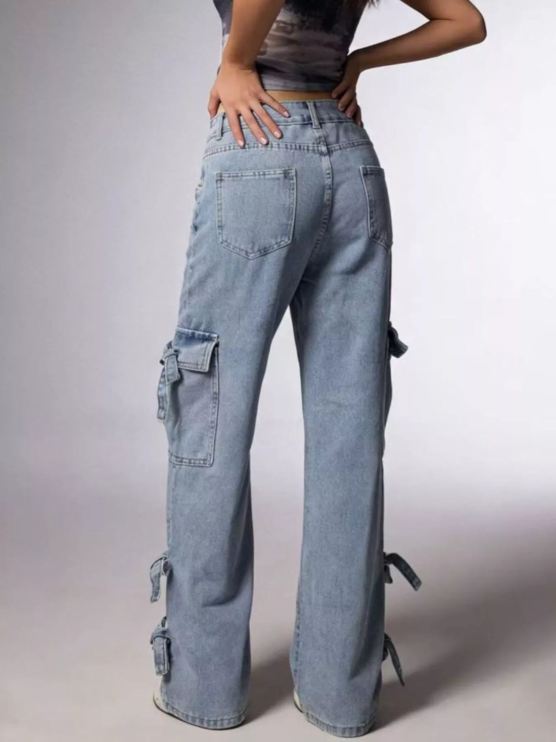 Bow Wide Leg Jeans - cas7m