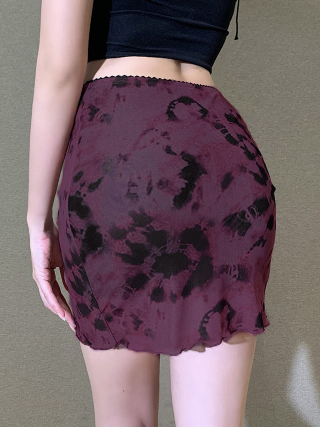 Tie-Dye Bodycon Mini Skirt - cas7m