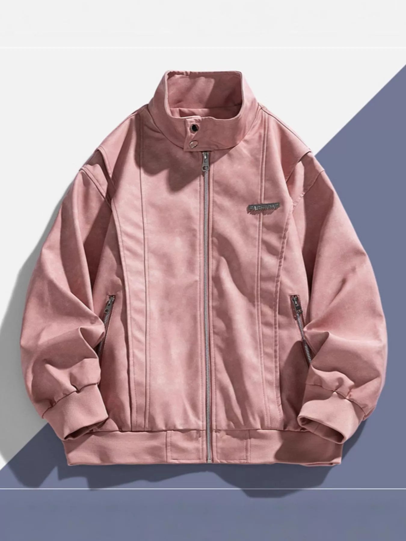 Men's Plus Size Zip Up Long Sleeve Jacket - cas7m