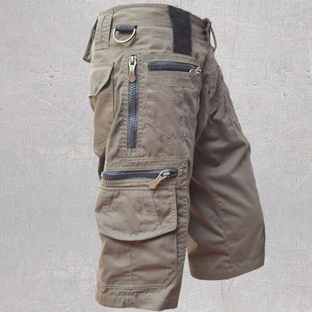 Men's Casual Loose Fit Multi-Pocket Cotton Shorts