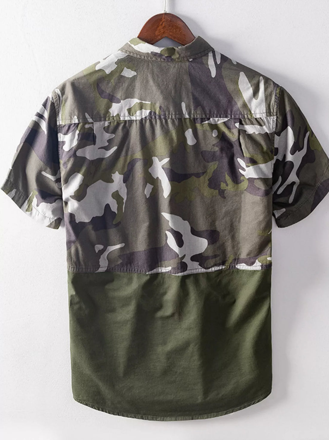 Men's Plus Size Casual Camouflage Short Sleeve Shirt - cas7m