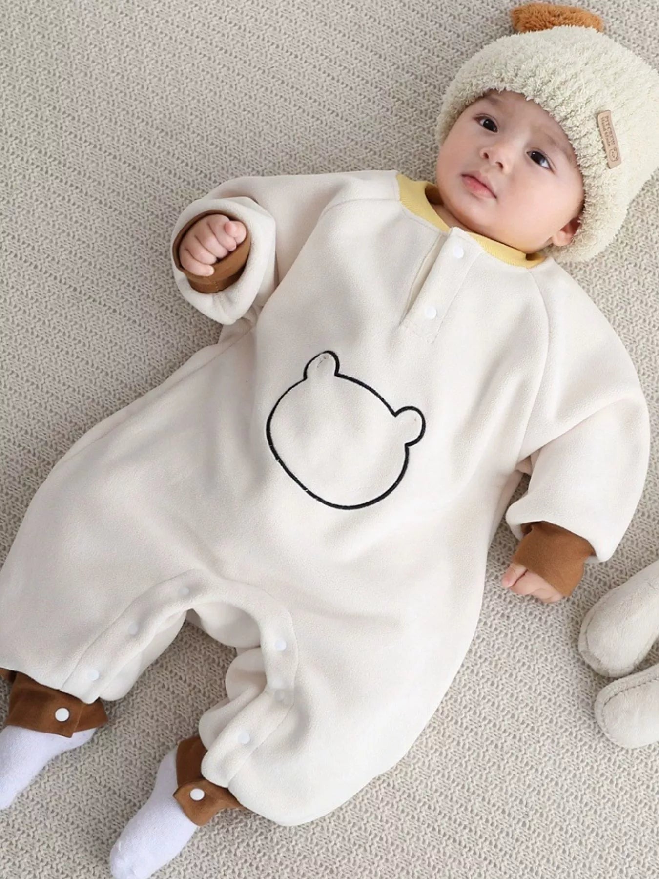 Children's Cute Bear Long Sleeve One-Piece - cas7m