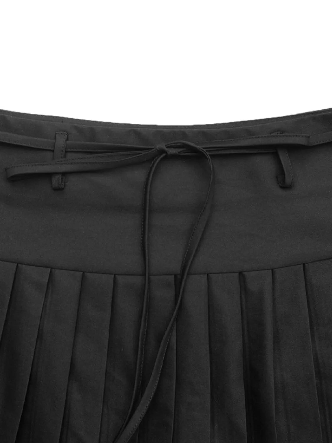 Tied Pleated Mini Skirt - cas7m