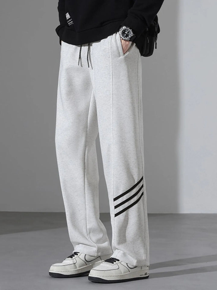 Men's Full Size Casual Loose Fit Sweatpants with Stripes Plus Size - cas7m