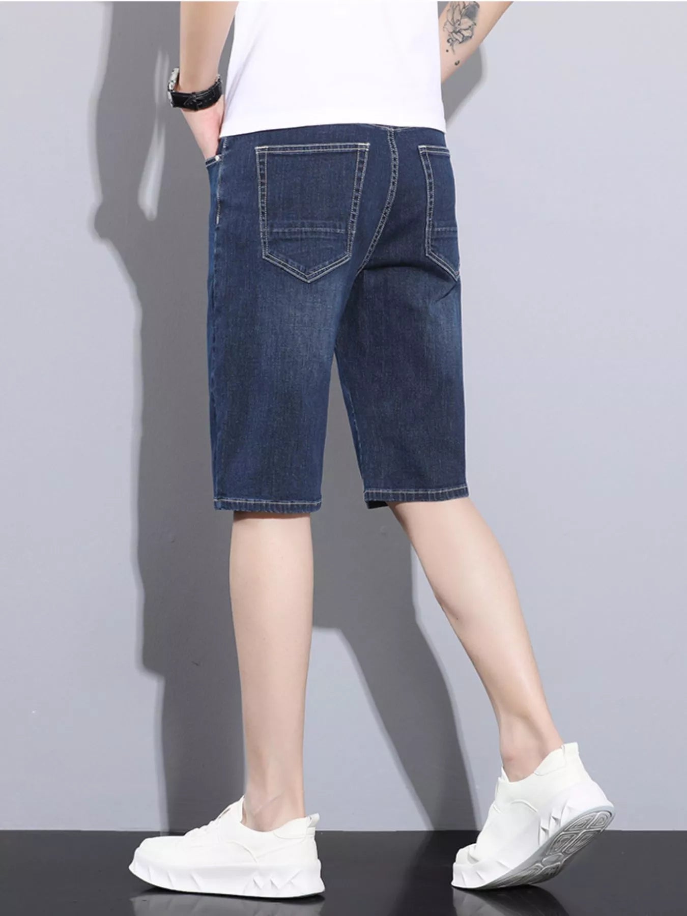 Men's Loose Fit Denim Shorts - cas7m