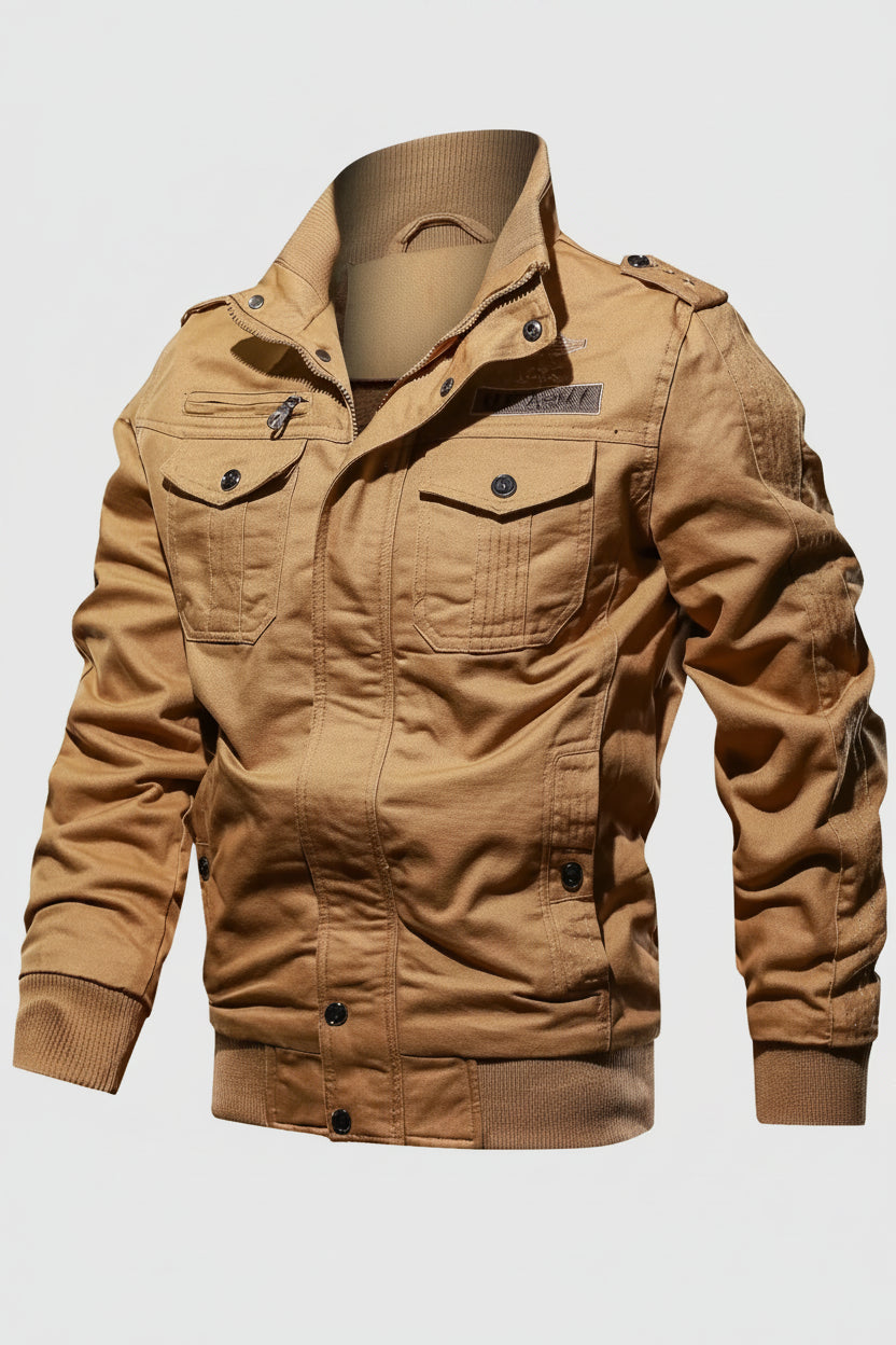 Men's Plus Size Zip Up Lightweight Bomber Jacket - cas7m
